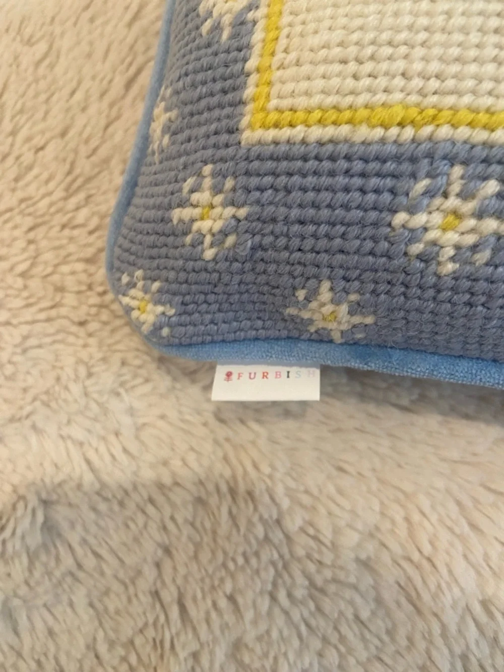 Furbish Studio Needlepoint Pillow “I Want It All & I Would Like It Delivered”